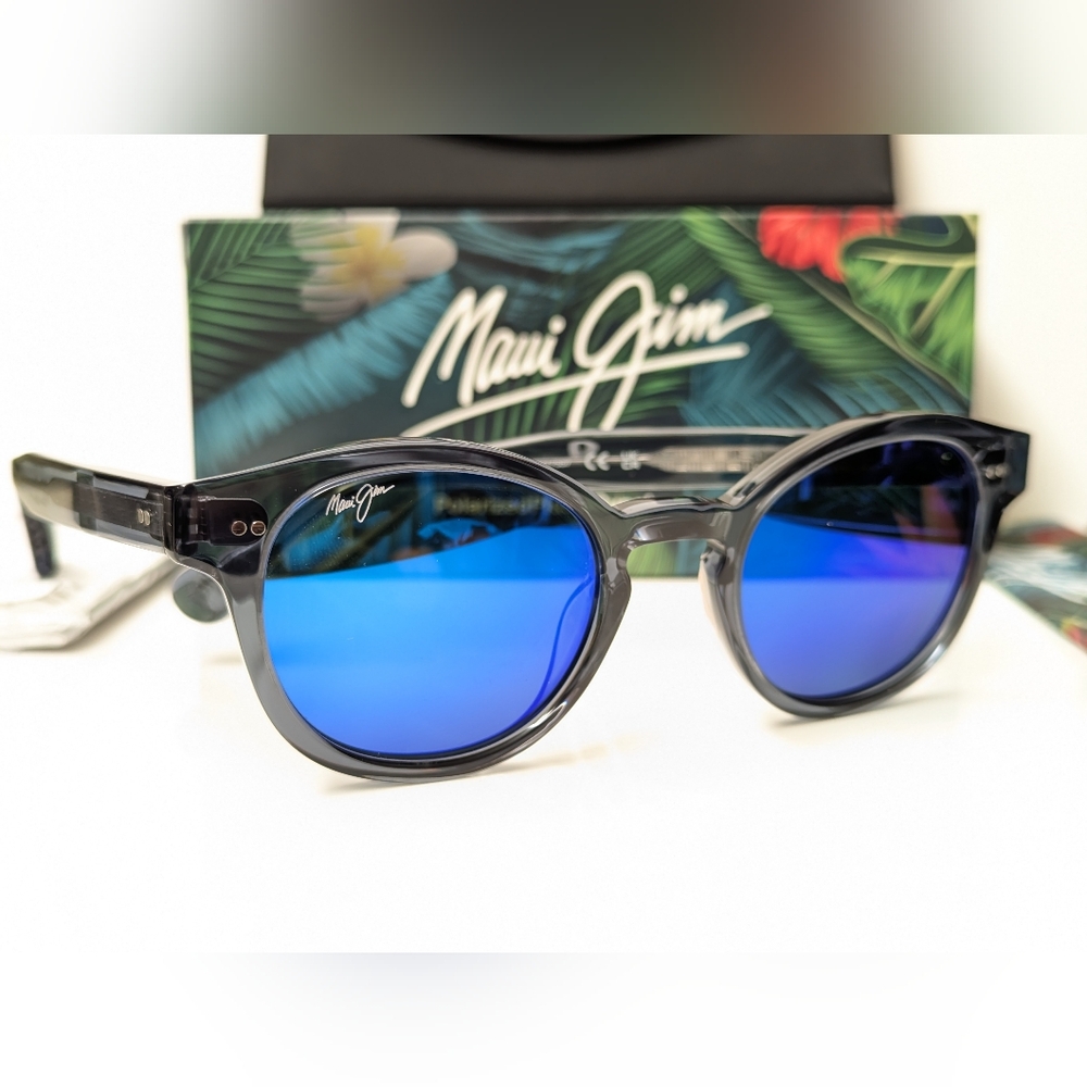 New Maui Jim Joy Ride Dove Grey Polarized Blue Hawaii Lens Sunglasses MJ841-27G